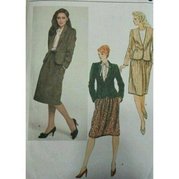 Sewing Pattern Vogue 8106 Misses Jacket & Skirt Size 12 (Bust 34) Vintage Uncut - Picture 5 of 7